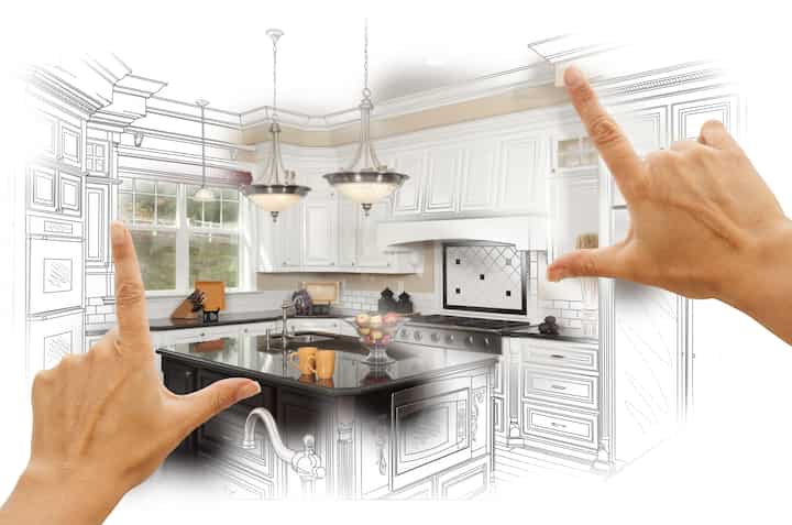 A kitchen renovation design with an open floor plan, featuring a large island and modern appliances in Clarendon Hills